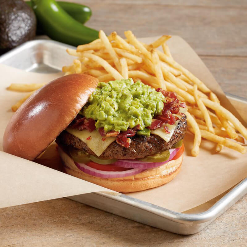 BaconGuacamole Deluxe Burger Menu BJ's Restaurants and Brewhouse